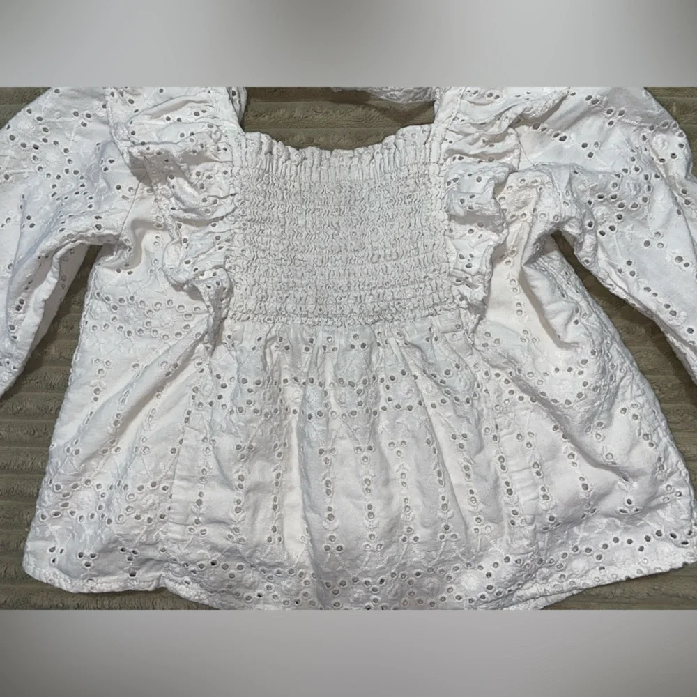 🤍 Carter’s Eyelet Peasant Top – Size 6/6X | 100% Cotton Boho Chic